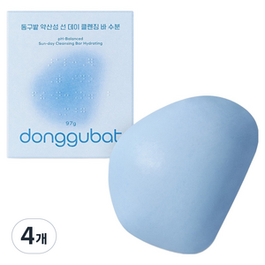 동구밭 약산성 선 데이 수분 올인원 클렌징 바, 97g, 4개