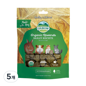 oxbow 유기농 보리 비스킷, 5개, 75g