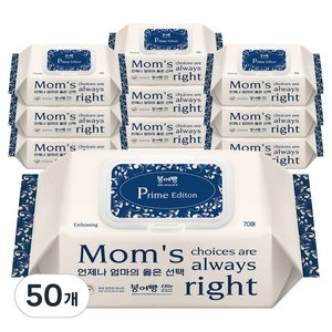 붕어빵 엘리트 올인원 프라임 에디션 아기물티슈 캡형, 80g, 70개입, 50개