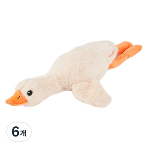 딩동펫 반려동물 꽥꽥이 대왕오리 애착인형, 화이트, 6개
