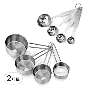 칼딘 스테인리스 조리도구 계량컵 4종 + 스푼 4종 세트, 2세트