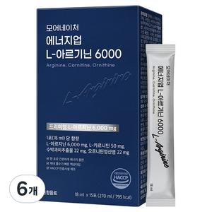 모어네이처 에너지업 L 아르기닌 샤인머스켓맛 6000 15p, 270ml, 6개