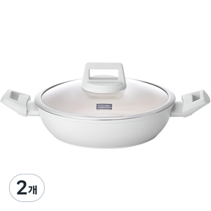 쿠킨 인덕션 그린우드 전골냄비, 24cm, 아이보리, 2개