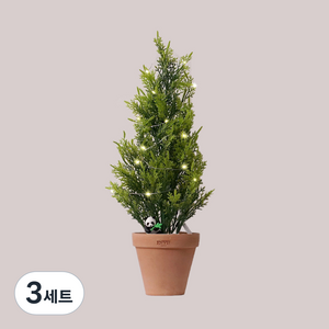 morningscent DIY 율마 조화트리 + 토분 + 조명 + 장식돌 + 판다곰 세트, 랜덤발송(판다곰), 3세트