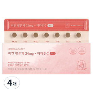마미앤대디 임산부 비건 철분제 24mg + 비타민C 미니 14g, 4개, 56정