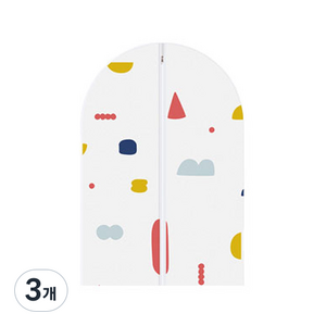 먼지 차단 예쁜 옷커버 알록달록 S, 3개, 1개입