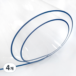 커버팩토리 책상 식탁 테이블 유리 대용 매트, 투명, 500 x 1900 x 3mm, 4개