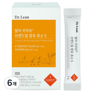 닥터린 발아 카무트 브랜드밀 함유 효소 S 30p, 60g, 6개