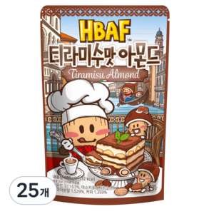 바프 티라미수맛 아몬드, 190g, 25개
