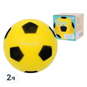 아이워너 짐앤키즈 무소음 소프트 축구공 180mm, 옐로우, 2개