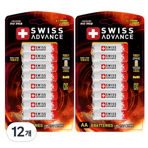 스위스밀리터리 스위스어드밴스 AA 건전지, 8개입, 12개