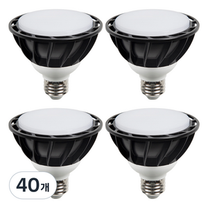 샛별하우스 LED PAR30 전구 E26 15W 블랙 확산형, 주광색, 40개