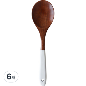 블룸엣홈 옻칠 볶음 주걱 중, 화이트, 6개