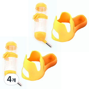 블럭마트 햄스터 소동물 3in1 물병 125ml, 옐로우, 4개