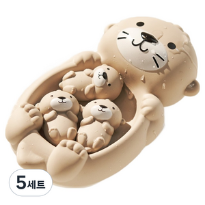 LittleLife 해달 가족 목욕 물놀이 장난감 세트, 혼합색상, 5세트