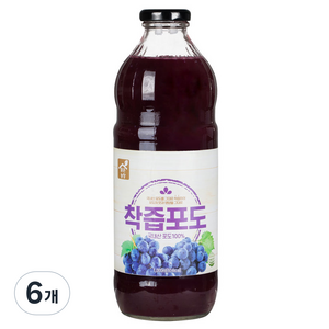 맑은농장 착즙 포도, 1L, 6개