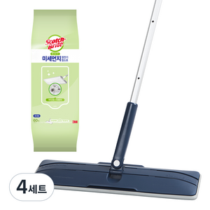 스카치브라이트 올터치 더블액션 막대걸레 + 정전기청소포 60매, 4세트