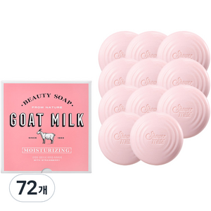 샤워메이트 뉴 산양유 목욕비누 딸기, 90g, 72개입