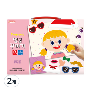 자석나라 얼굴꾸미기 자석보드, 혼합색상, 2개