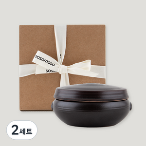 소소모소 미니 장독대 소금 항아리 선물세트 대, 648ml, 2세트