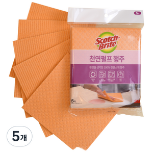 스카치브라이트 빨아쓰는 셀룰로오스 천연펄프 행주, 5개입, 5개