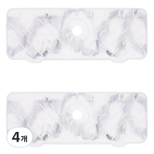 블럭마트 주방 수도꼭지 실리콘 배수패드, 1단, 오프화이트, 4개