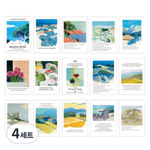더예쁜 엽서 감성 인테리어 포스터 카드 15종 세트, 로저 무어, 4세트