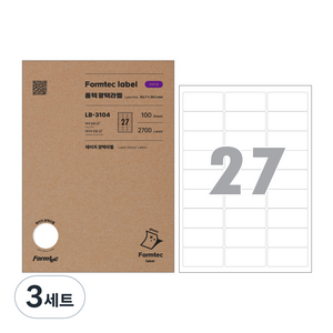 폼텍 레이저 광택 라벨지 LB-3104, 27칸, 300개
