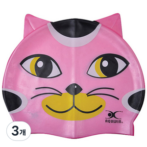 아쿠윈 뉴 고양이 캐릭터 아동용 수모 CPP, Pink, 3개