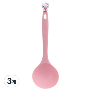 릴팡 헬로키티 실렛 피규어 실리콘 서빙스푼, 핑크, 3개