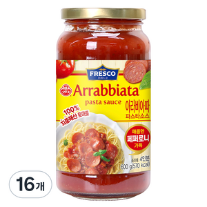 오뚜기프레스코 페퍼로니 아라비아따 스파게티 소스, 600g, 16개