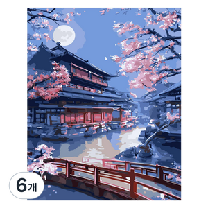 타미나요 힐링 풍경 유화그리기, 밤의 정원, 6개
