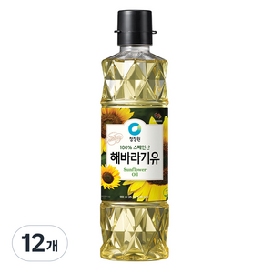 청정원 해바라기유, 900ml, 12개