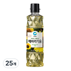 청정원 해바라기유, 500ml, 25개