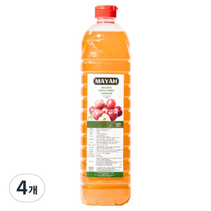 마야 유기농 애플 사이다 비니거, 1L, 4개