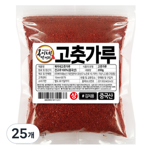 복이네먹거리 중국산 고춧가루 보통맛 김치용상, 200g, 25개