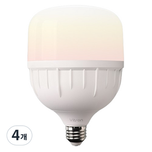 비츠온 LED T-벌브 40W E26, 전구색, 4개, 1개