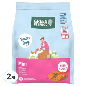 그린펫푸드 미니 인섹트도그 하이포알러젠 독일 펫 푸드, 피부/피모+알러지, 900g, 2개