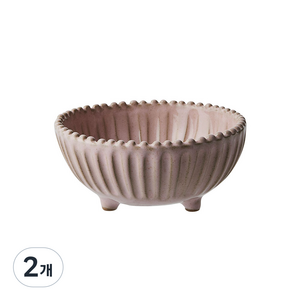 VBCCASA 폰다코 스트라이프 풋티드볼 14cm 9868-14FP, 핑크, 2개
