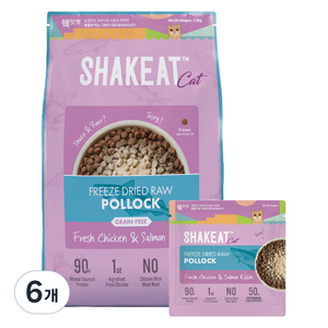 쉨잇 전연령 캣 동결건조 프레시 치킨&살몬 키블 건식사료 24p, 북어, 1.2kg, 6개