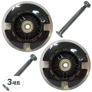 발로타 LED 발광 킥보드 불바퀴 100mm 2p + 볼트너트 2p, 블랙, 3세트