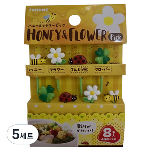 토루네 허니 앤 플라워 픽 이쑤시개, 8개입, 5세트