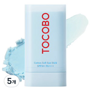 토코보 코튼 소프트 선스틱 SPF50+ PA++++, 19g, 5개