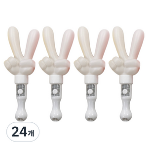 파티공구 LED 손가락브이 응원봉, 화이트, 24개