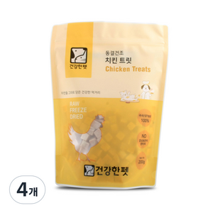 건강한펫 반려동물 대봉 동결건조간식, 치킨, 200g, 4개