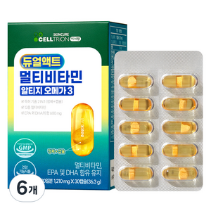 이너랩 듀얼액트 멀티비타민 알티지 오메가3, 30정, 6개