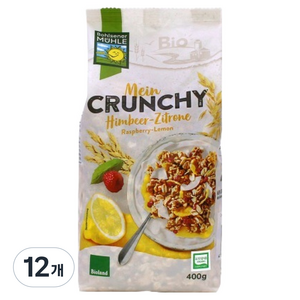 볼제너뮬러 유기농 요구르트 레몬 크런치 그래놀라, 400g, 12개
