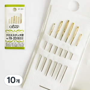 Clover 십자수 바늘 19호 + 20호 2p + 21호 + 22호 + 23호 세트 57-201, 10개