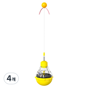 쿠펫츠 고양이 오뚝이 간식 장난감, 4개, Yellow