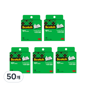스카치 매직 테이프 리필 12mm x 18m, 혼합색상, 50개